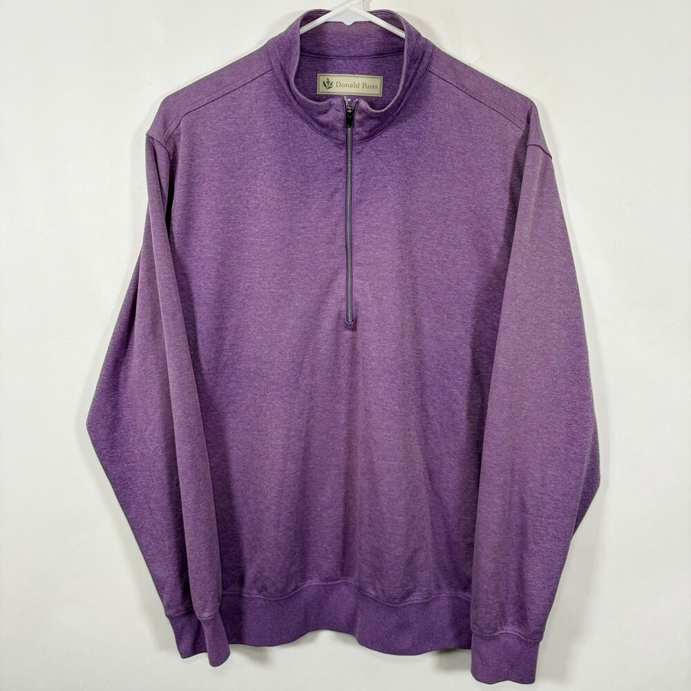 Donald Ross 1/4 Zip Golf Pullover Mens Medium Purple Performance Stretch